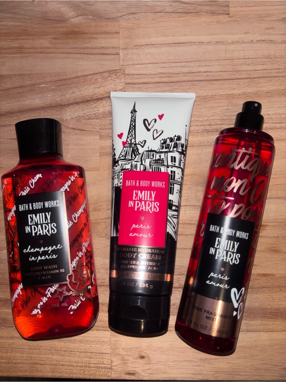 Bath & Body Works Emily in Paris Body Care Set - Pink, Red, Black